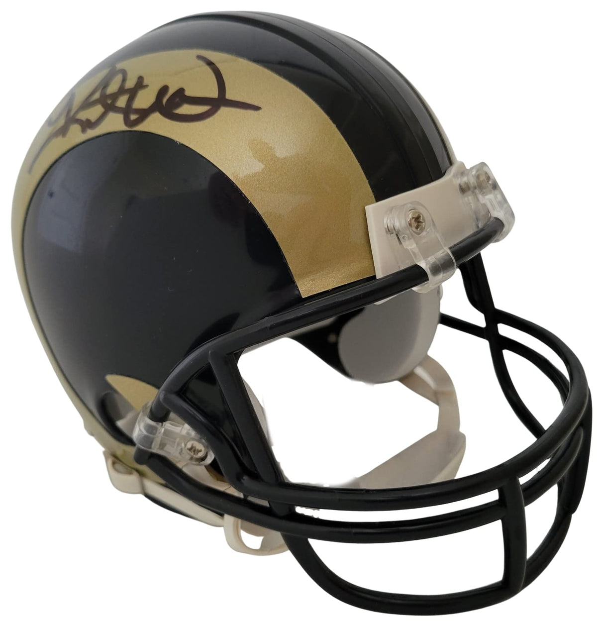 Kurt Warner SB MVP signed St Louis Rams mini football helmet COA exact proof