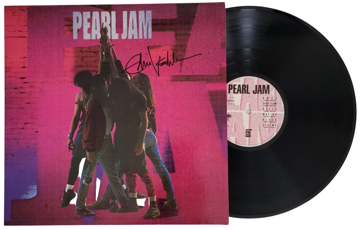 Eddie Vedder signed Pearl Jam Ten album COA proof autographed vinyl Record
