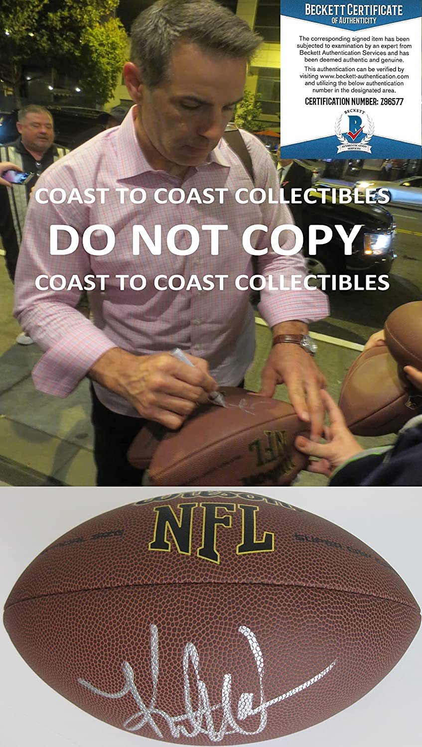 Kurt Warner Arizona Cardinals St Louis Rams signed football Proof Beckett COA autographed