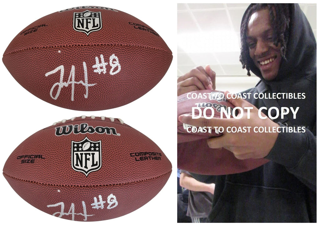 Jaycee Horn Carolina Panthers signed NFL football exact proof COA autographed