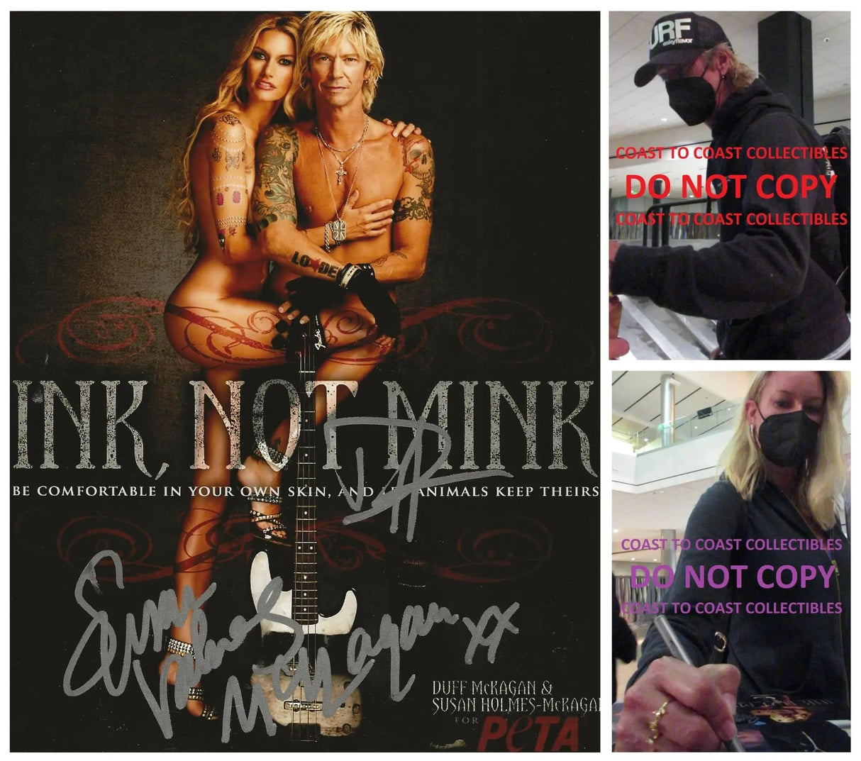 Duff McKagan Susan Holmes McKagan signed 8x10 photo proof COA autographed GNR Star