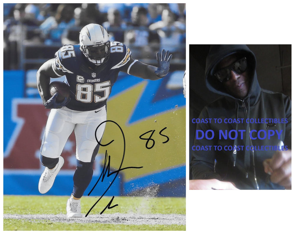 Antonio Gates signed San Diego Chargers football 8x10 photo Proof COA Autographed.