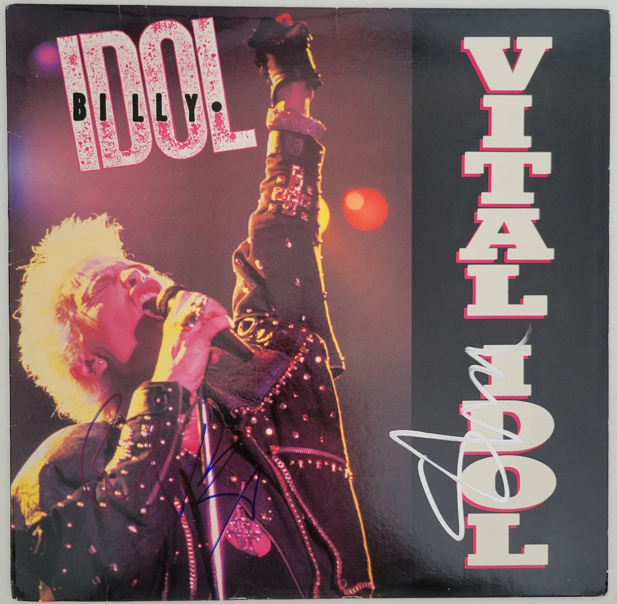 Billy Idol Steve Stevens signed Vital Idol album vinyl COA proof autographed STAR