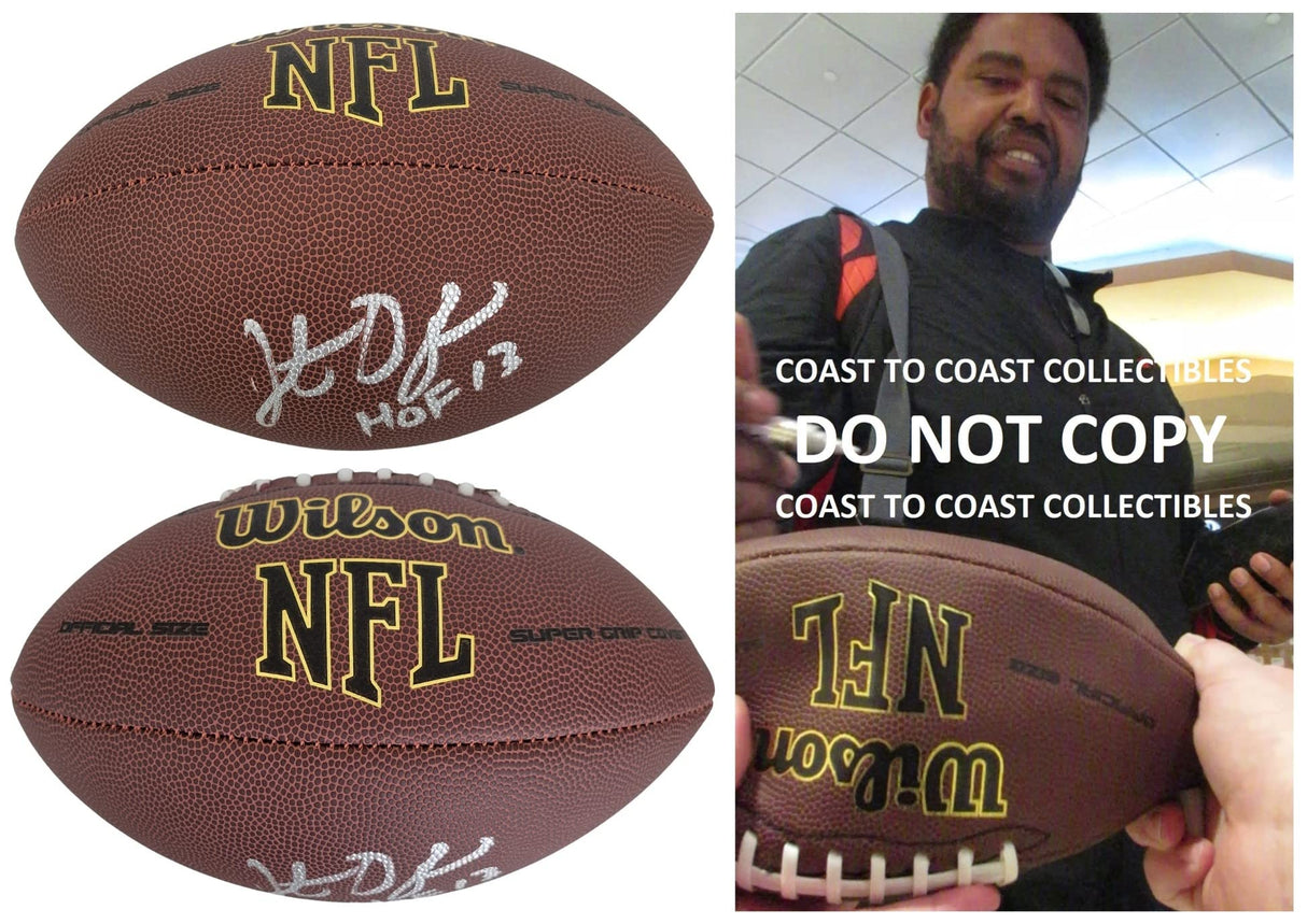 Jonathan Ogden Baltimore Ravens UCLA signed NFL football proof COA autographed