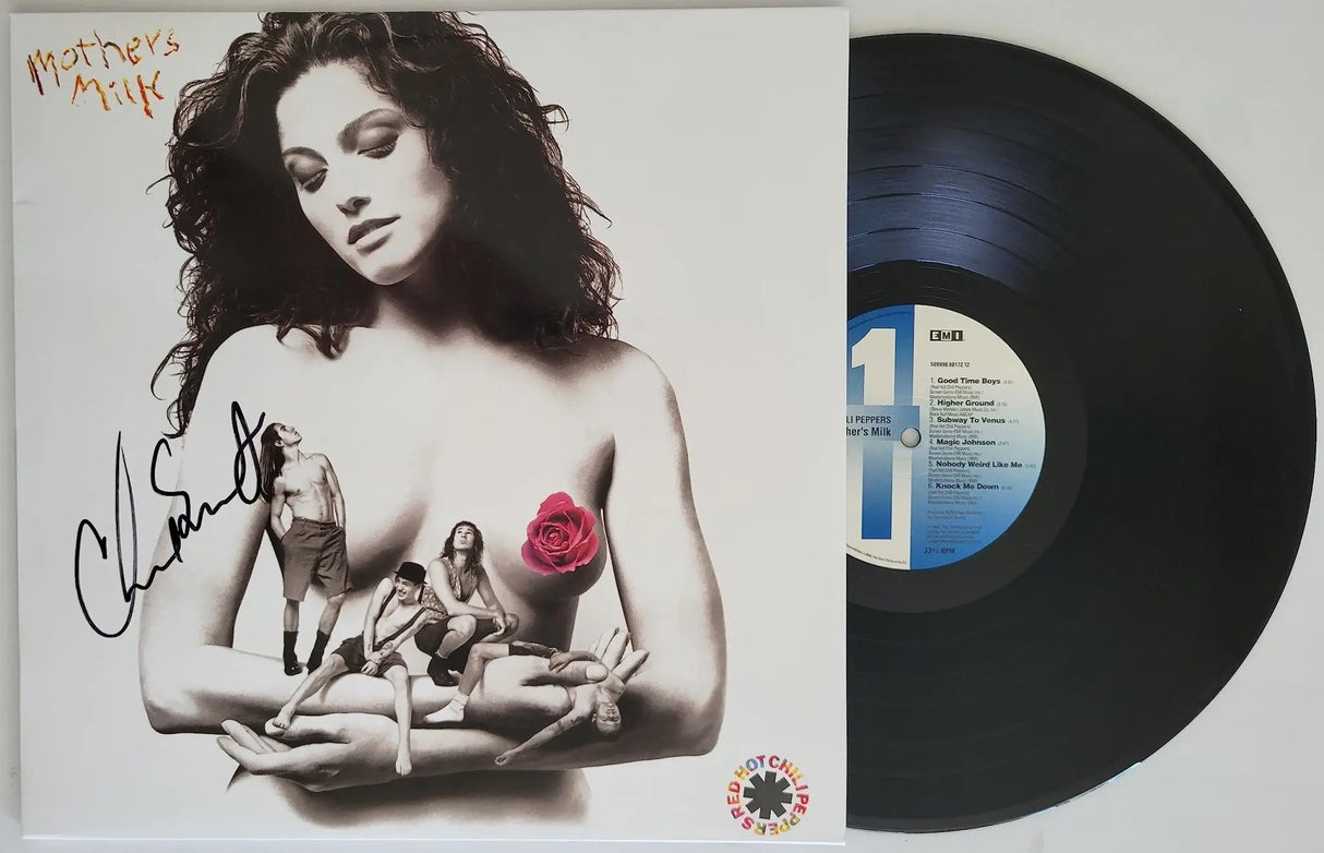 Chad Smith signed Red Hot Chili Peppers Mothers Milk album vinyl COA exact proof STAR