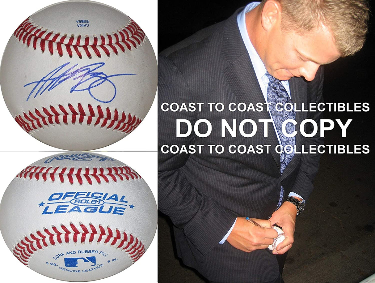 Andrew Bailey Boston Red Sox A's Angeles signed autographed baseball COA Proof