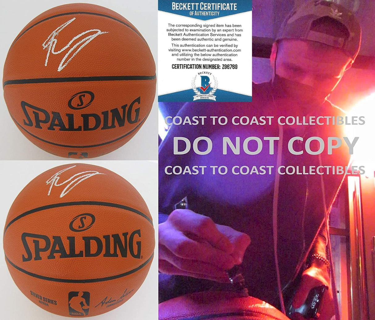 Kristaps Porzingis Mavericks NY Knicks signed NBA Basketball proof Beckett COA