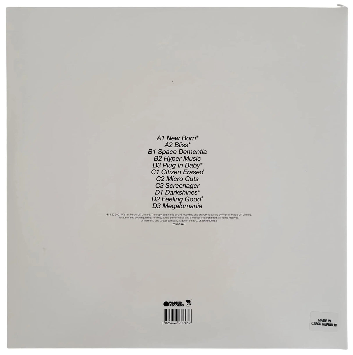 Muse signed Origin of Symmetry album vinyl record COA proof Matt Bellamy, Chris Wolstenholme, Dominic Howard STAR