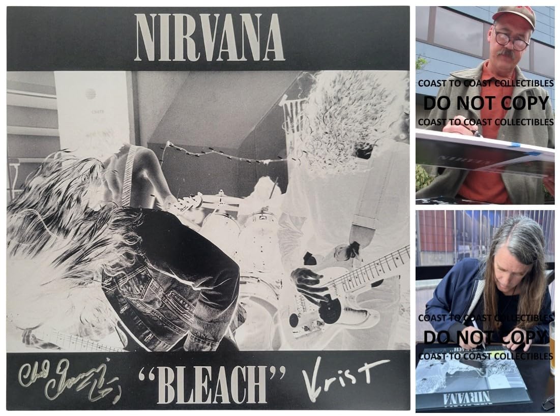 Krist Novoselic signed Nirvana Bleach 12x12 album photo COA proof autographed STAR