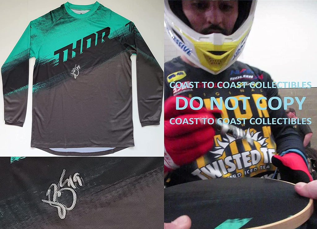 Justin Bogle Supercross Motocross signed Monster Jersey COA proof autographed