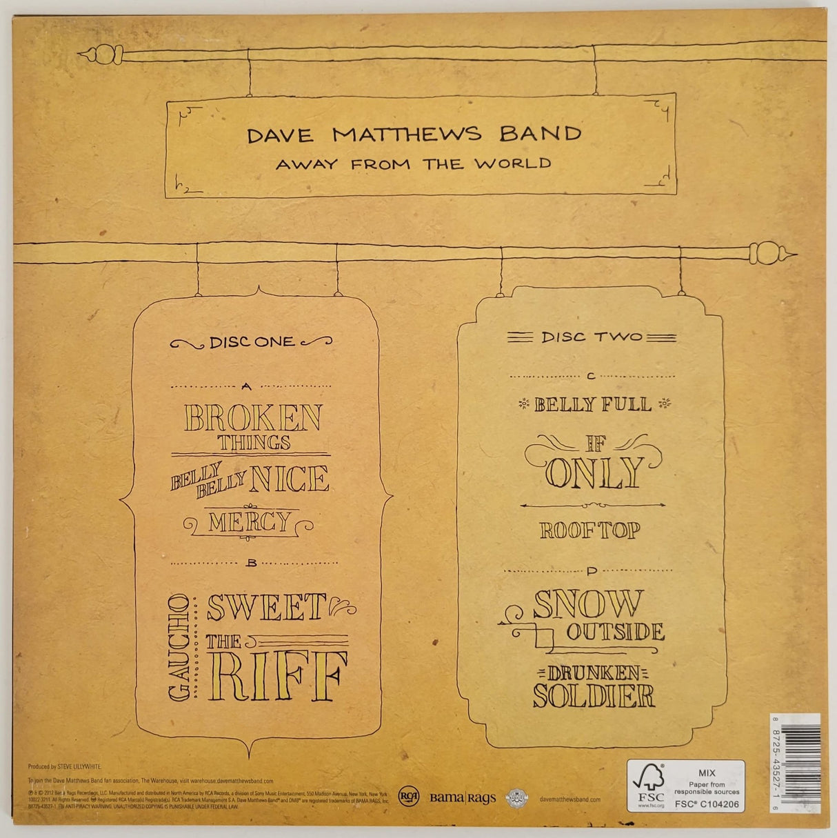 Dave Matthews signed Big Whiskey & the GrooGrux King album vinyl COA exact proof Star