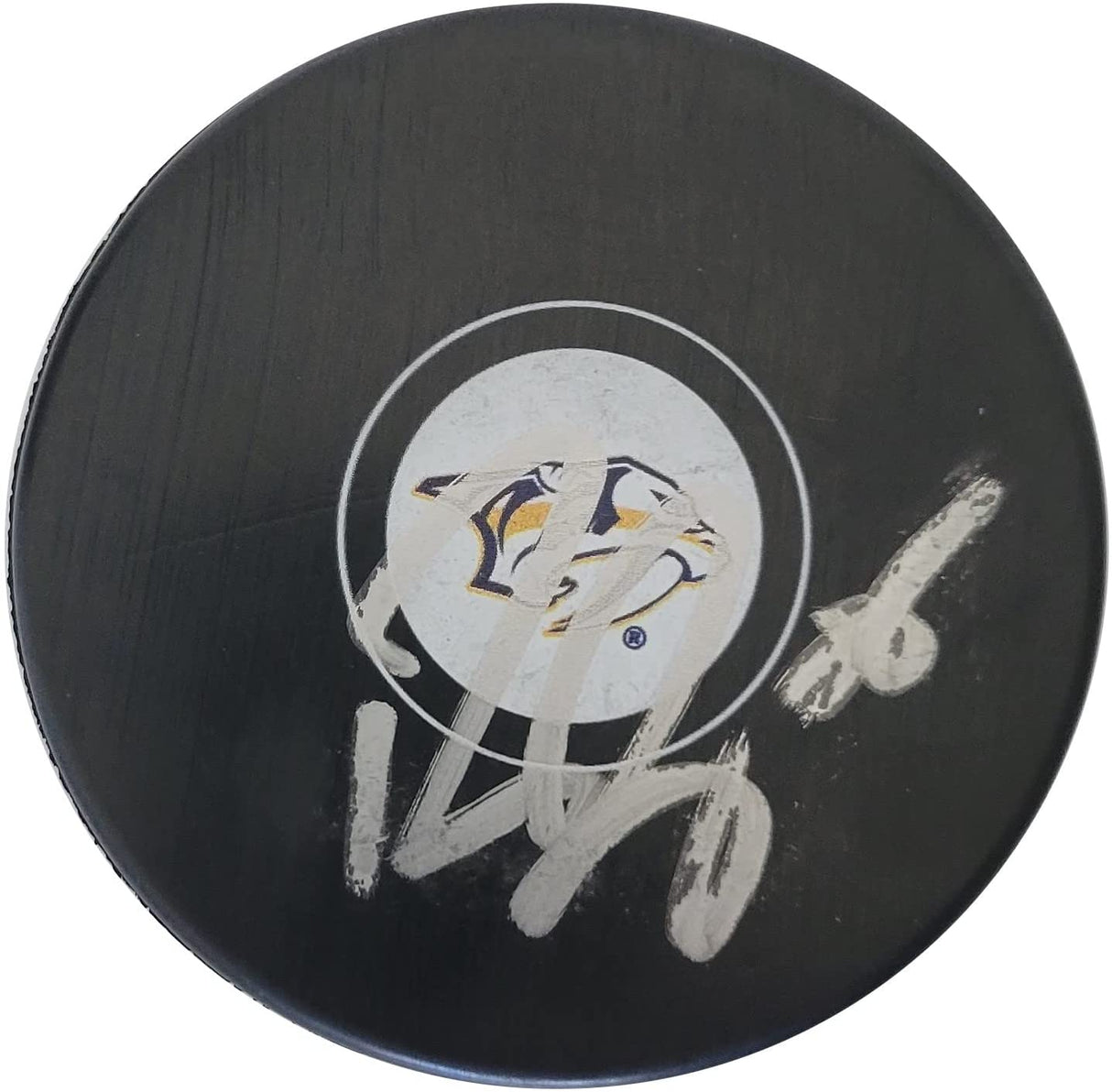 Pekka Rinne signed Nashville Predators logo Hockey Puck proof COA autographed