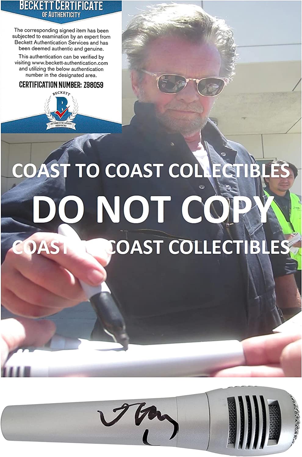 John Cougar Mellencamp signed microphone mic exact proof Beckett COA autographed STAR