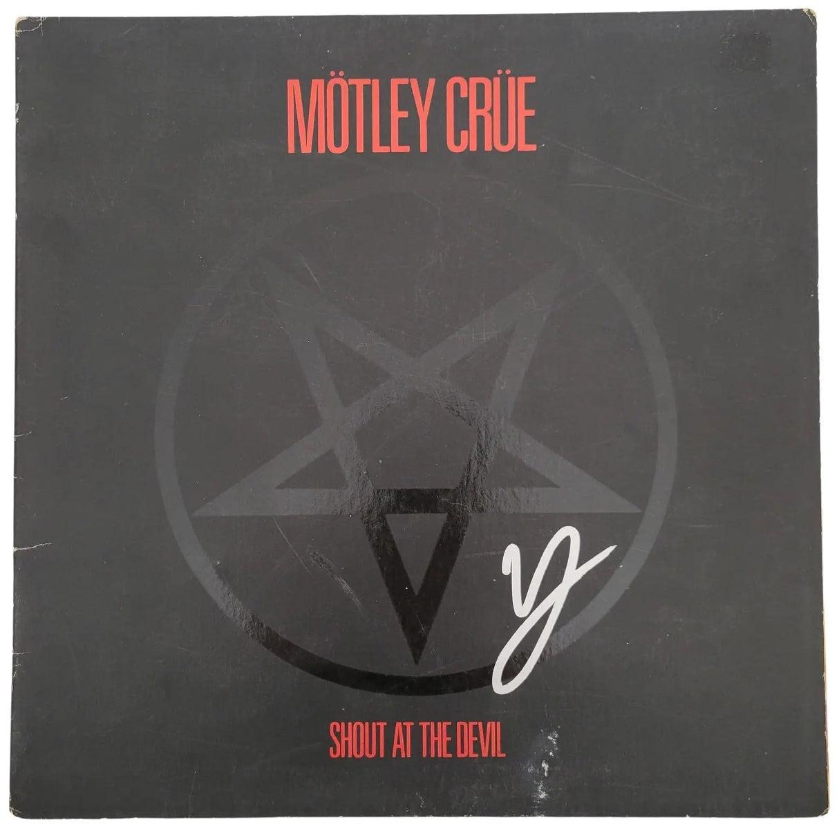 Vince Neil signed Motley Crue Shout at the Devil album vinyl record COA exact proof star