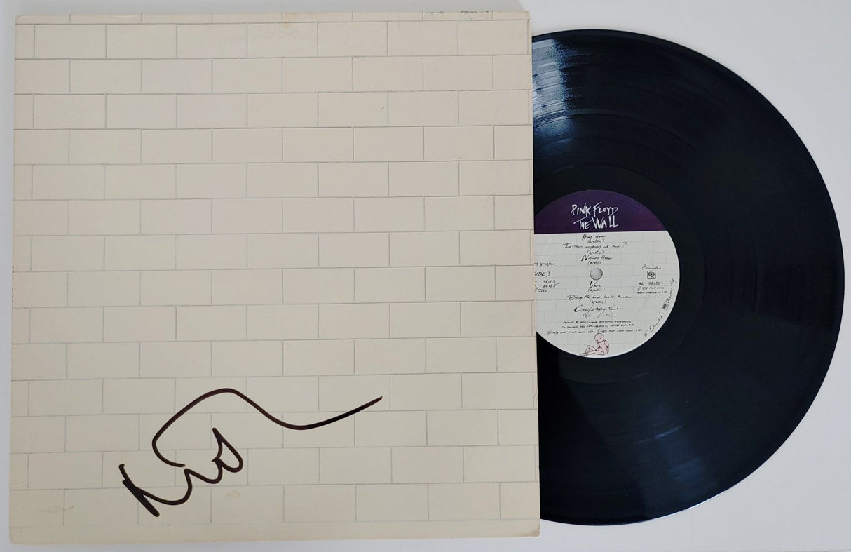 Nick Mason autographed Pink Floyd The Wall album record exact proof Beckett COA STAR