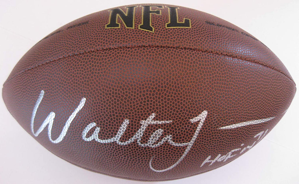 Walter Jones Seattle Seahawks FSU signed NFL football proof Beckett COA autograph