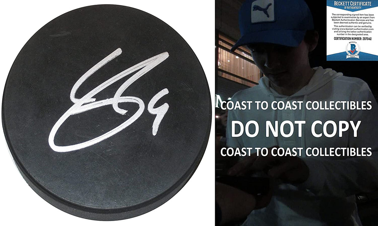 Clayton Keller Arizona Coyotes signed Hockey Puck proof Beckett COA autographed