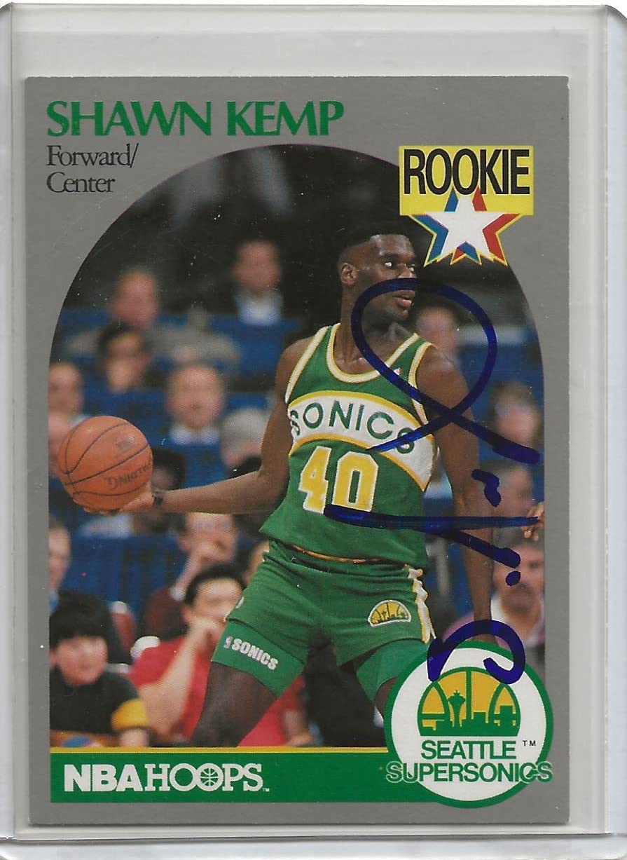 Shawn Kemp Seattle Sonics signed rookie Hoops basketball Card #279 proof COA autograph