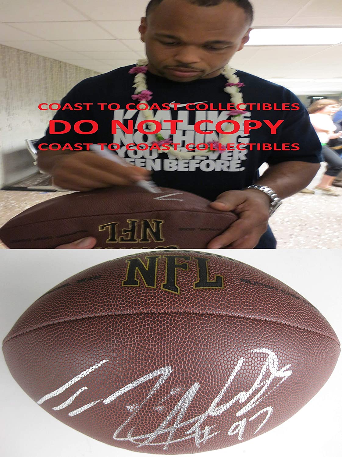 Lorenzo Alexander Buffalo Bills Cal Golden Bears signed autographed football proof COA
