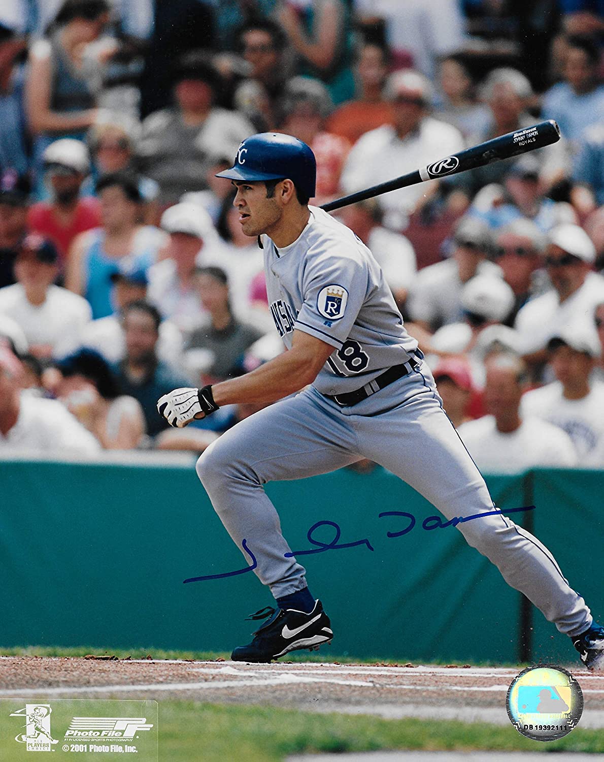 Johnny Damon Kansas City Royals signed baseball 8x10 photo COA