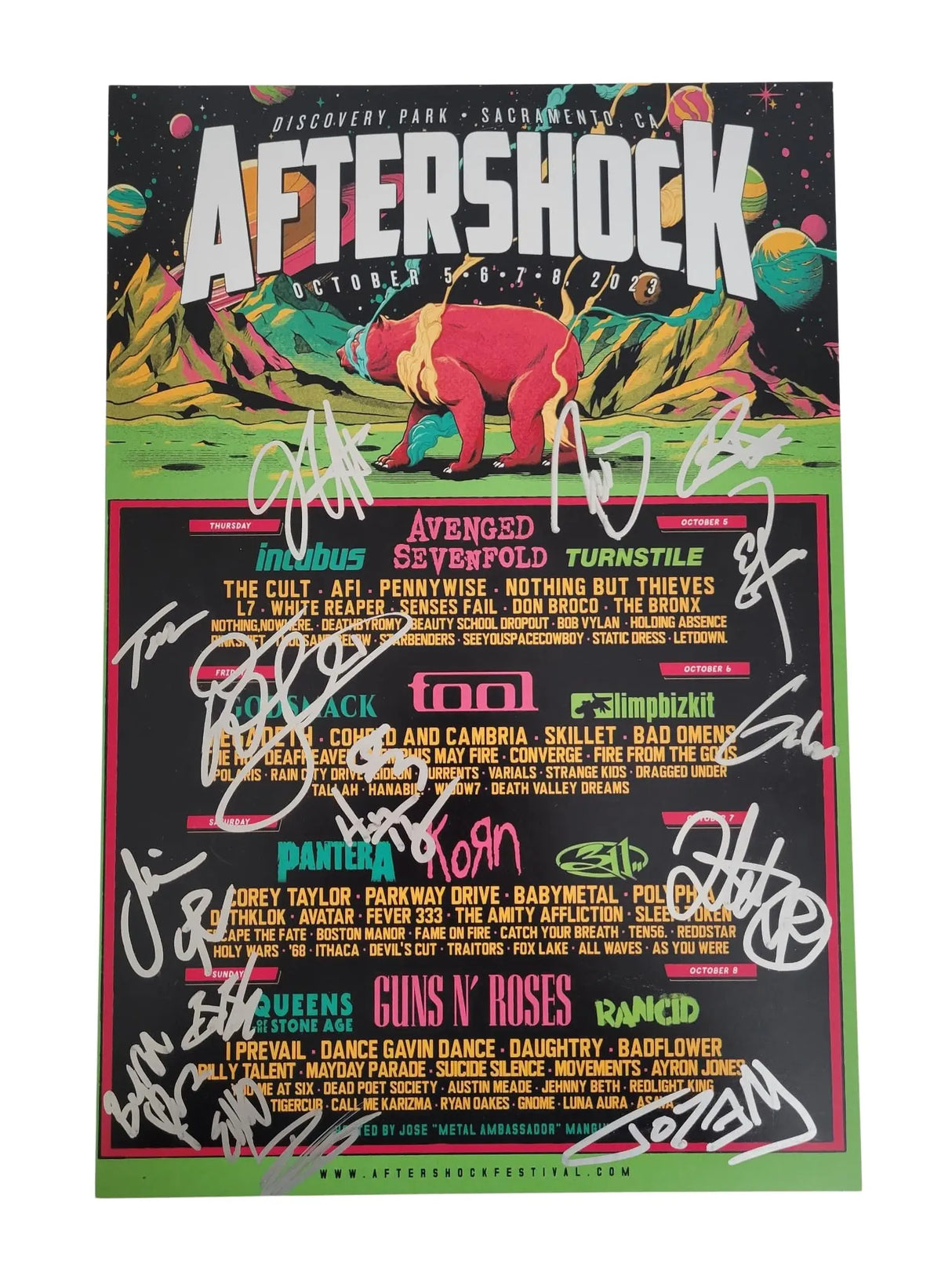2023 Aftershock Rock Festival Signed 12x18 Event Poster COA Exact Proof Star