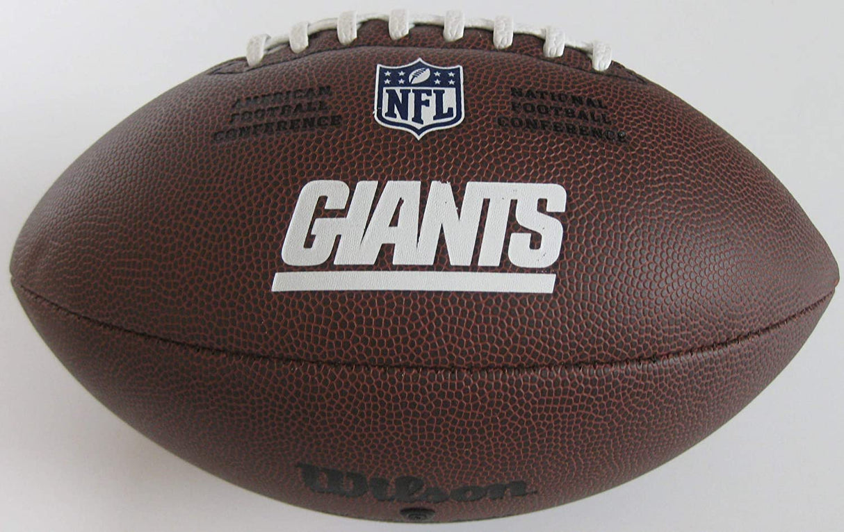 Phil Simms signed New York Giants logo football proof Beckett COA autographed