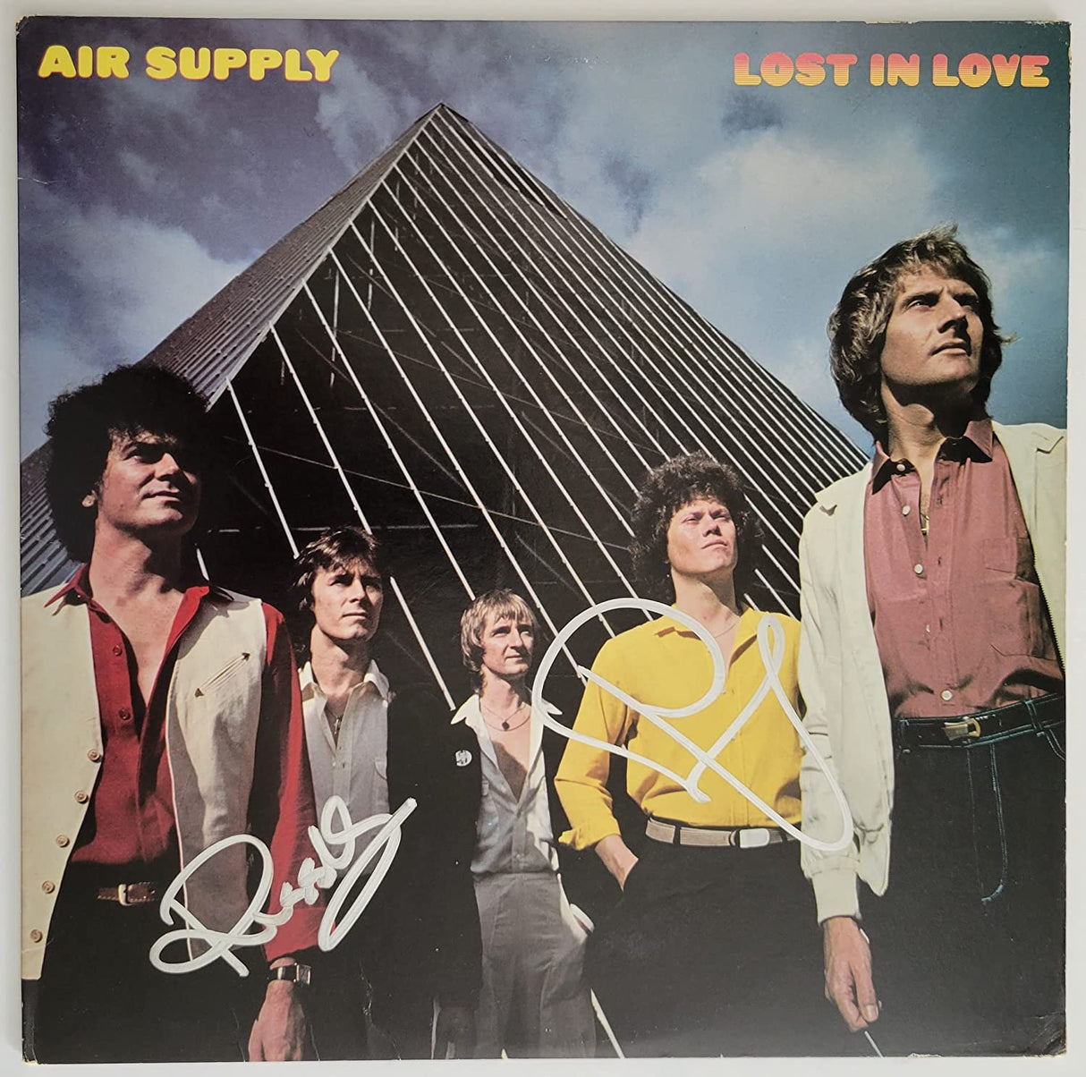 Russell Hitchcock Graham Russell signed Air Supply Lost in Love album COA proof autographed STAR
