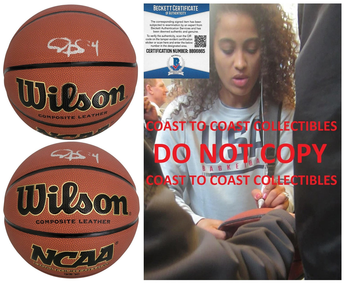Skylar Diggins Smith Phoenix Mercury Notre Dame signed NCAA basketball proof Beckett COA