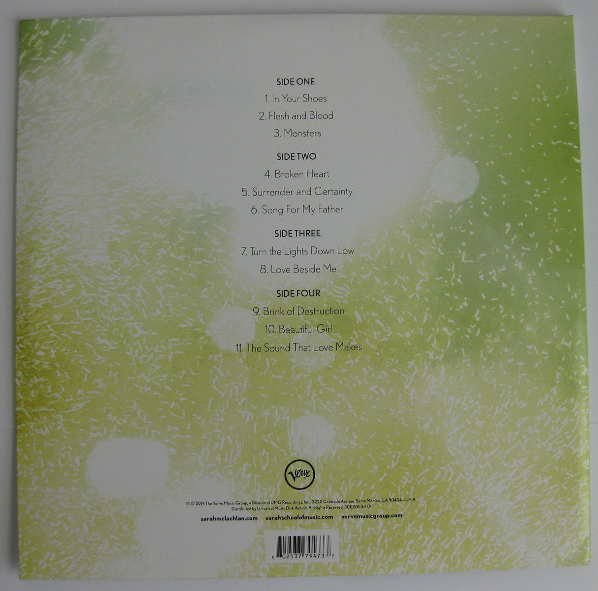 Sarah McLachlan autographed Shine On Album vinyl record exact Proof Beckett COA STAR