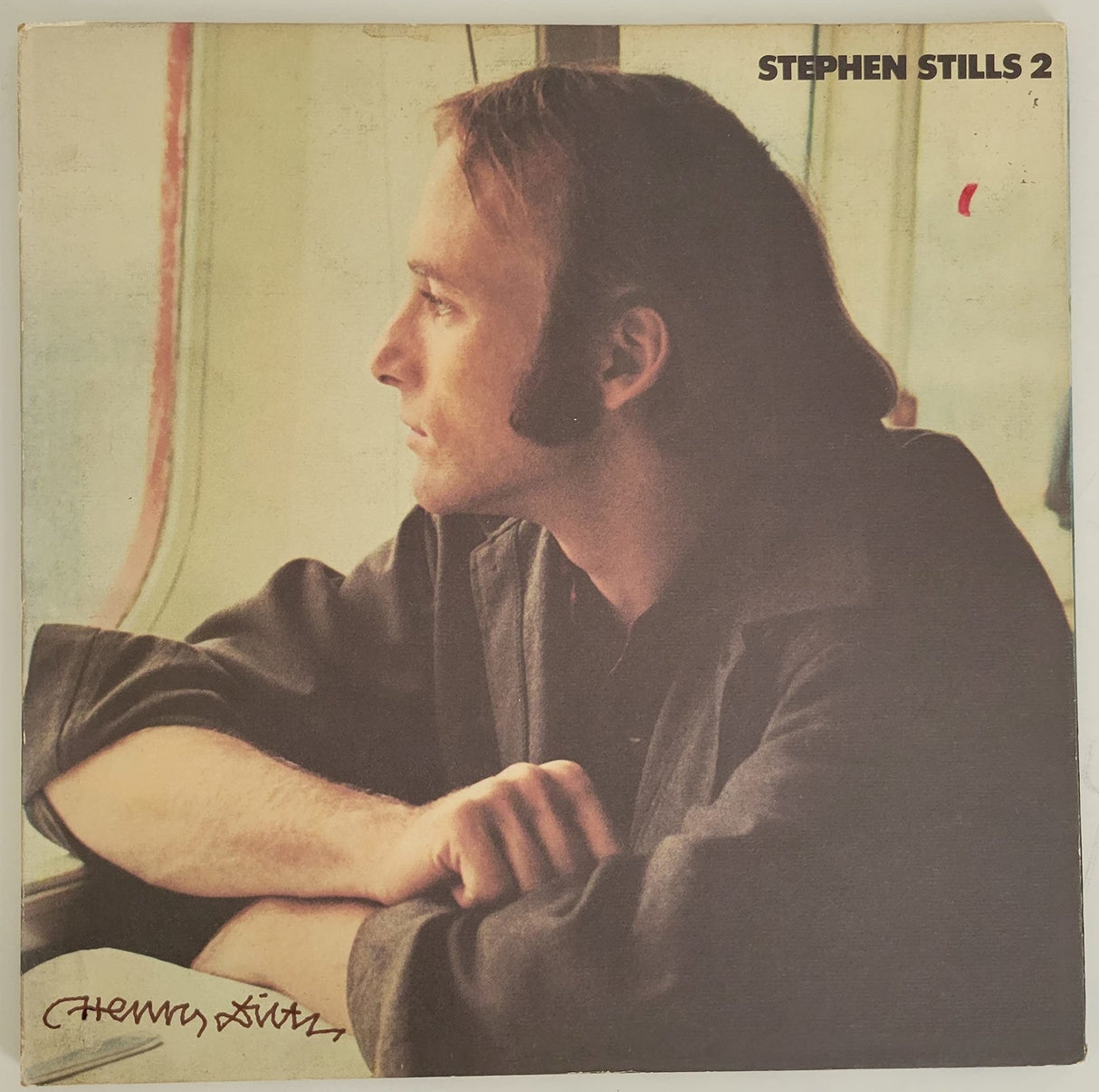 Henry Diltz signed Stephen Stills 2 album vinyl record COA exact proof autographed STAR