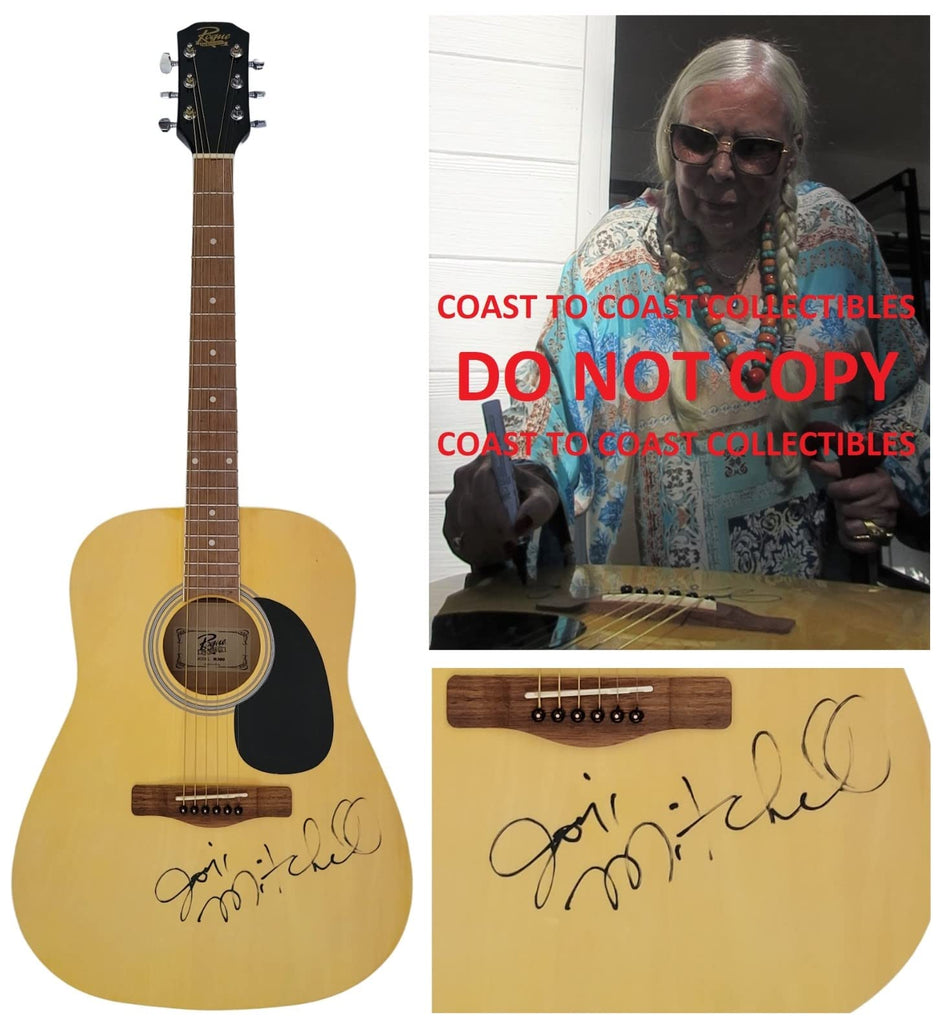 Joni Mitchell singer songwriter signed acoustic guitar COA exact Proof autograph STAR VERY RARE