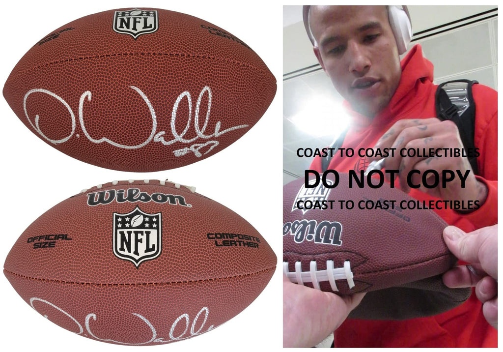 Darren Waller New York Giants Raiders signed NFL football proof COA autographed