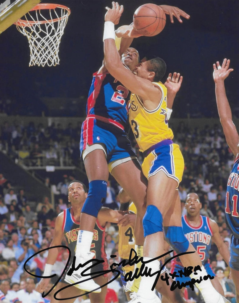 John Salley signed Detroit Pistons basketball 8x10 photo Proof COA autographed.