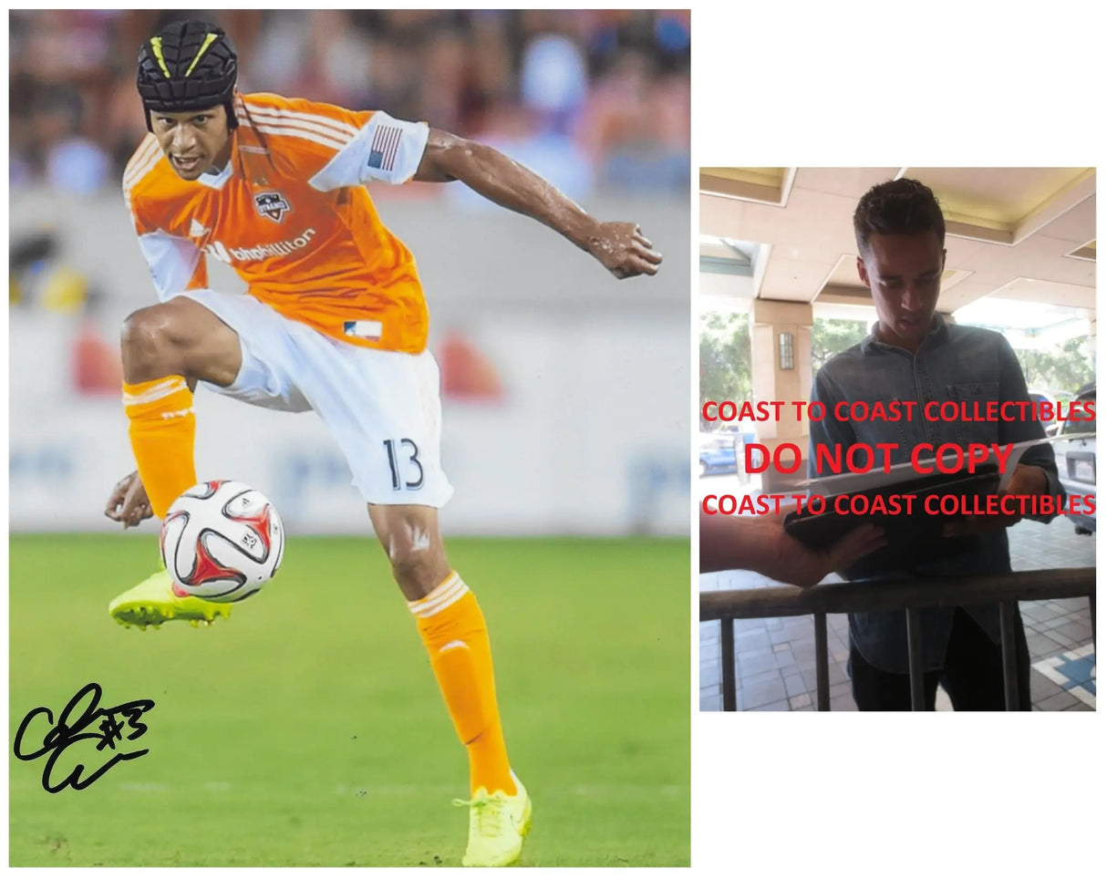 Calen Carr Signed 8x10 Photo Proof COA Houston Dynamo Soccer Autographed
