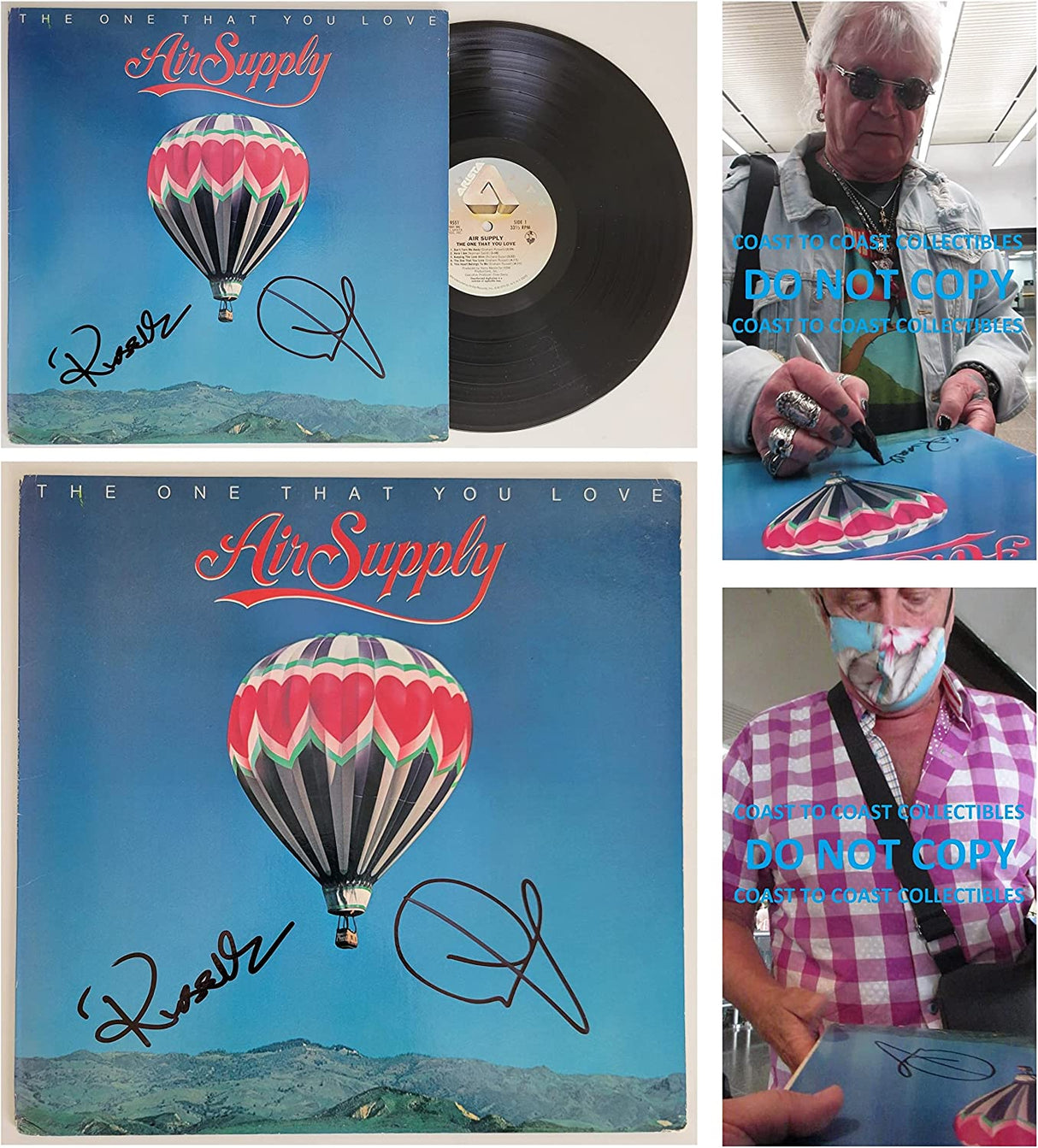 Russell Hitchcock Graham Russell signed Air Supply The One That You Love album COA proof autographed STAR