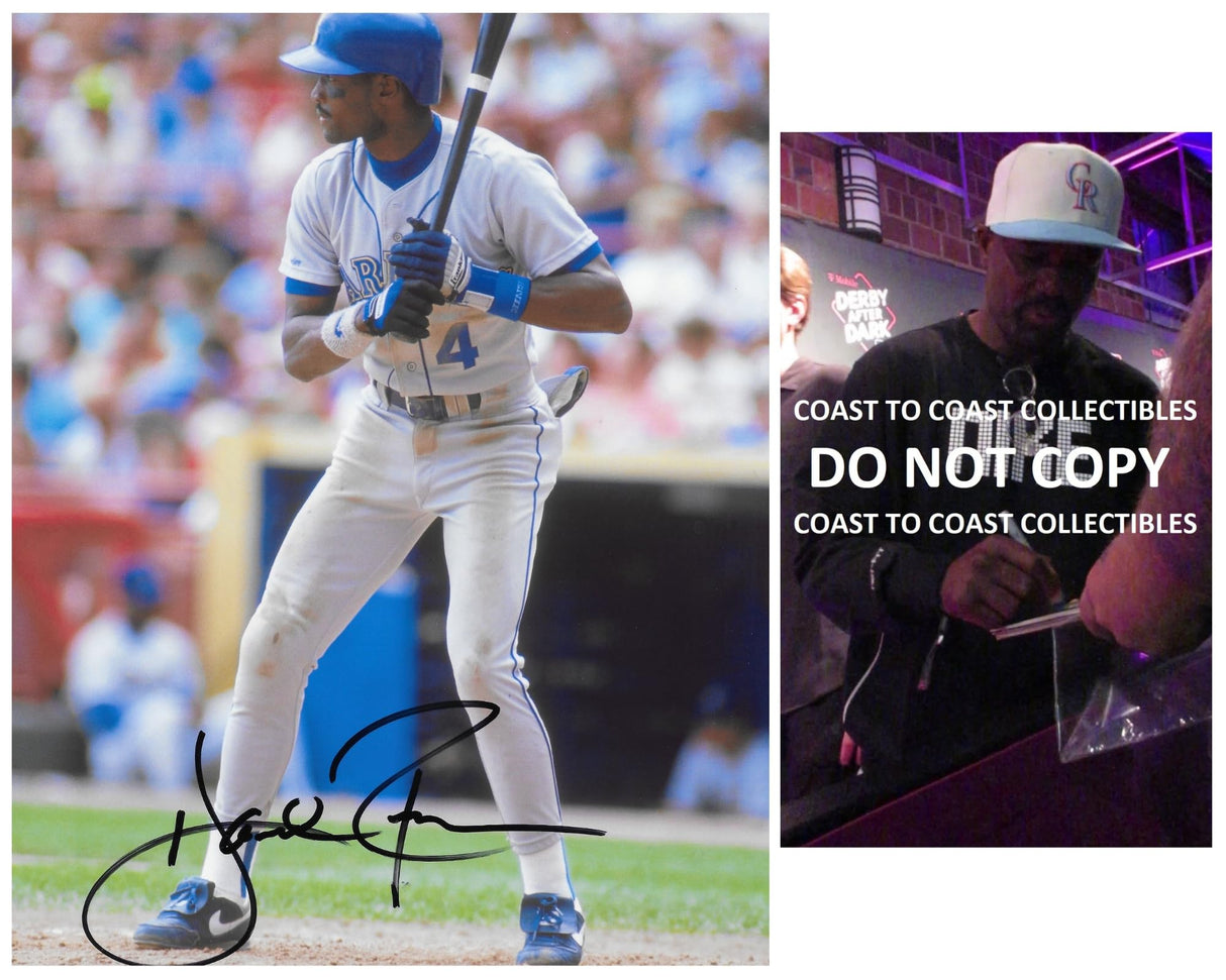 Harold Reynolds signed Seattle Mariners baseball 8x10 Photo proof COA autographed.