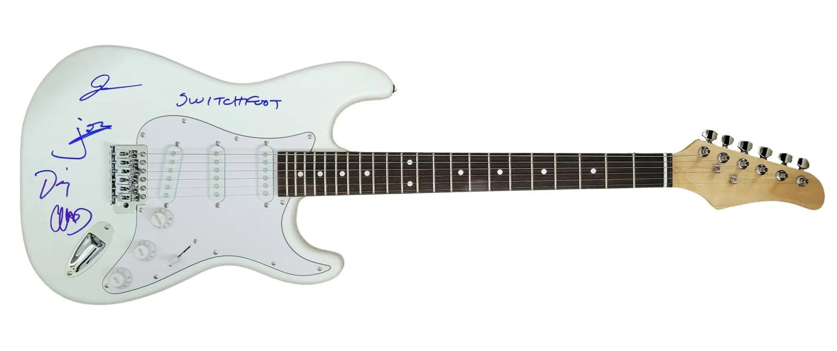 Switchfoot Band Signed Full Size Electric Guitar Proof Autographed Jon Foreman Tim Forman Chad Foreman Jerome Fontamillas Coast to Coast Collectibles Memorabilia