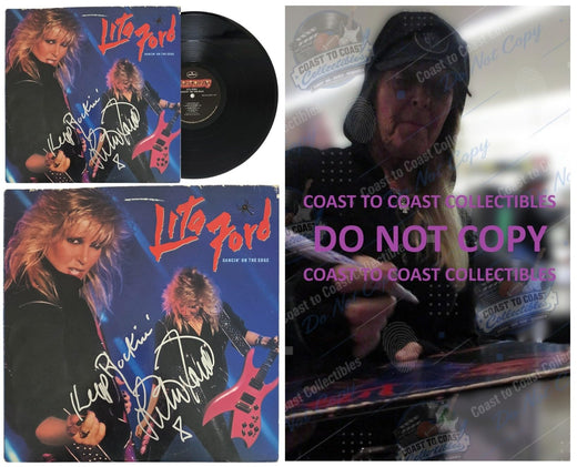 Lita Ford Signed Dancin on the Edge Album COA Proof Autographed Vinyl