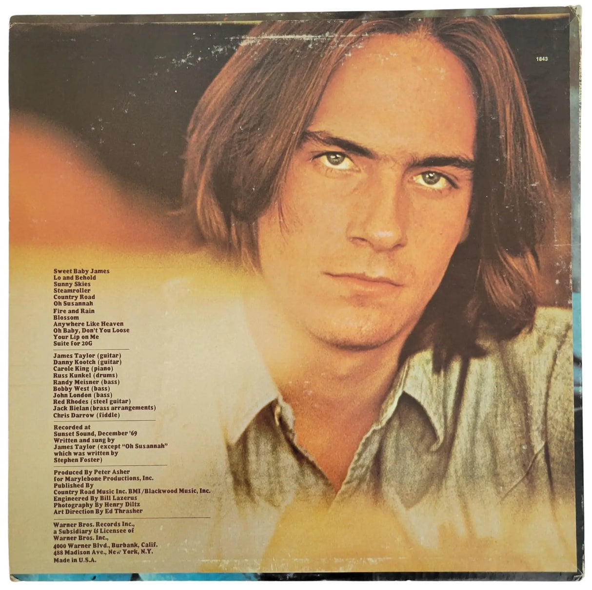 James Taylor signed Sweet Baby James album vinyl COA Exact Proof Autographed Coast to Coast Collectibles Memorabilia