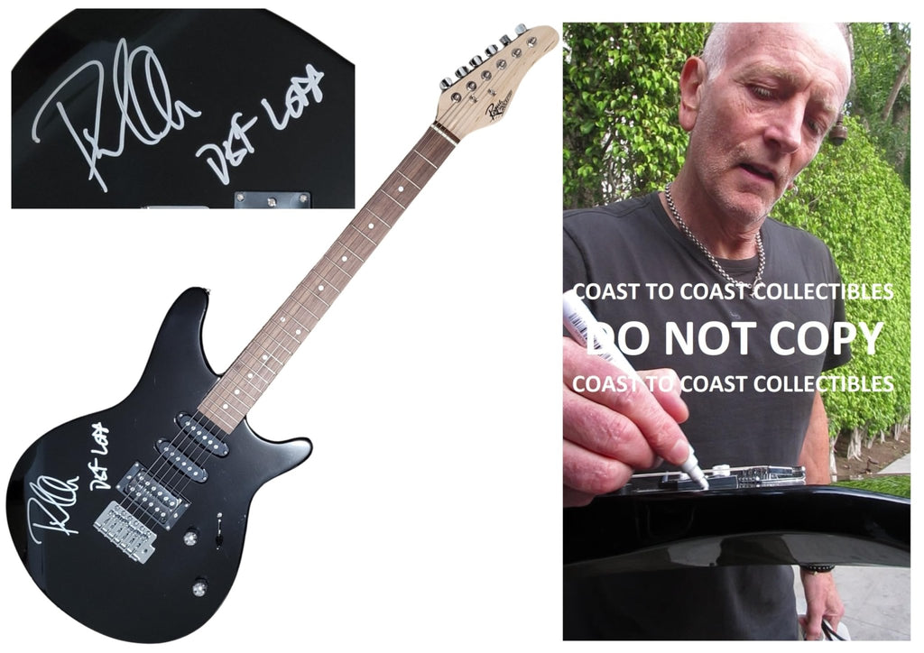 Phil Collen Signed Full Size Electric Guitar COA Proof Autographed Def Leppard