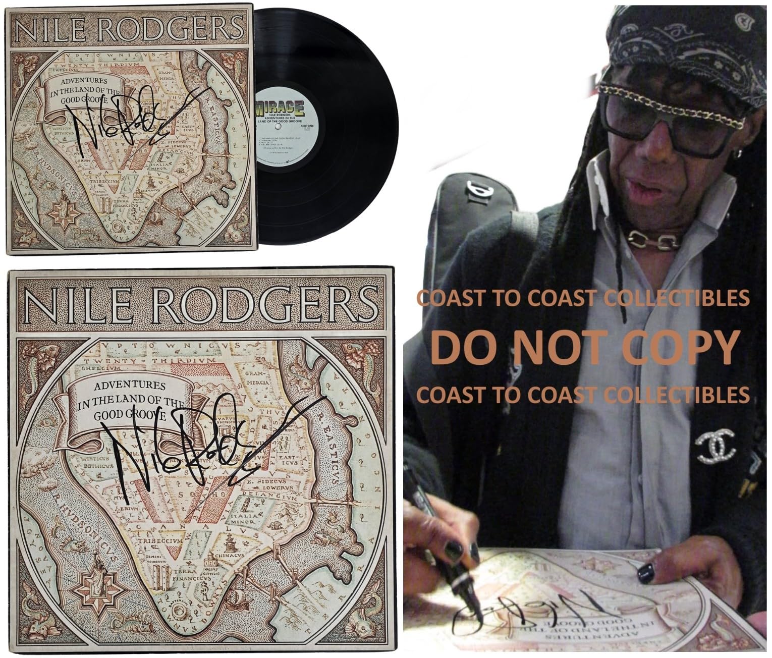 Nile Rodgers Signed Adventures in the Land of the Good Groove Album COA Proof Autographed Vinyl Record