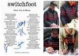 Switchfoot Band Signed Dare You To Move Lyrics Sheet COA Proof Autographed Jon Foreman Tim Forman Chad Foreman Jerome Fontamillas
