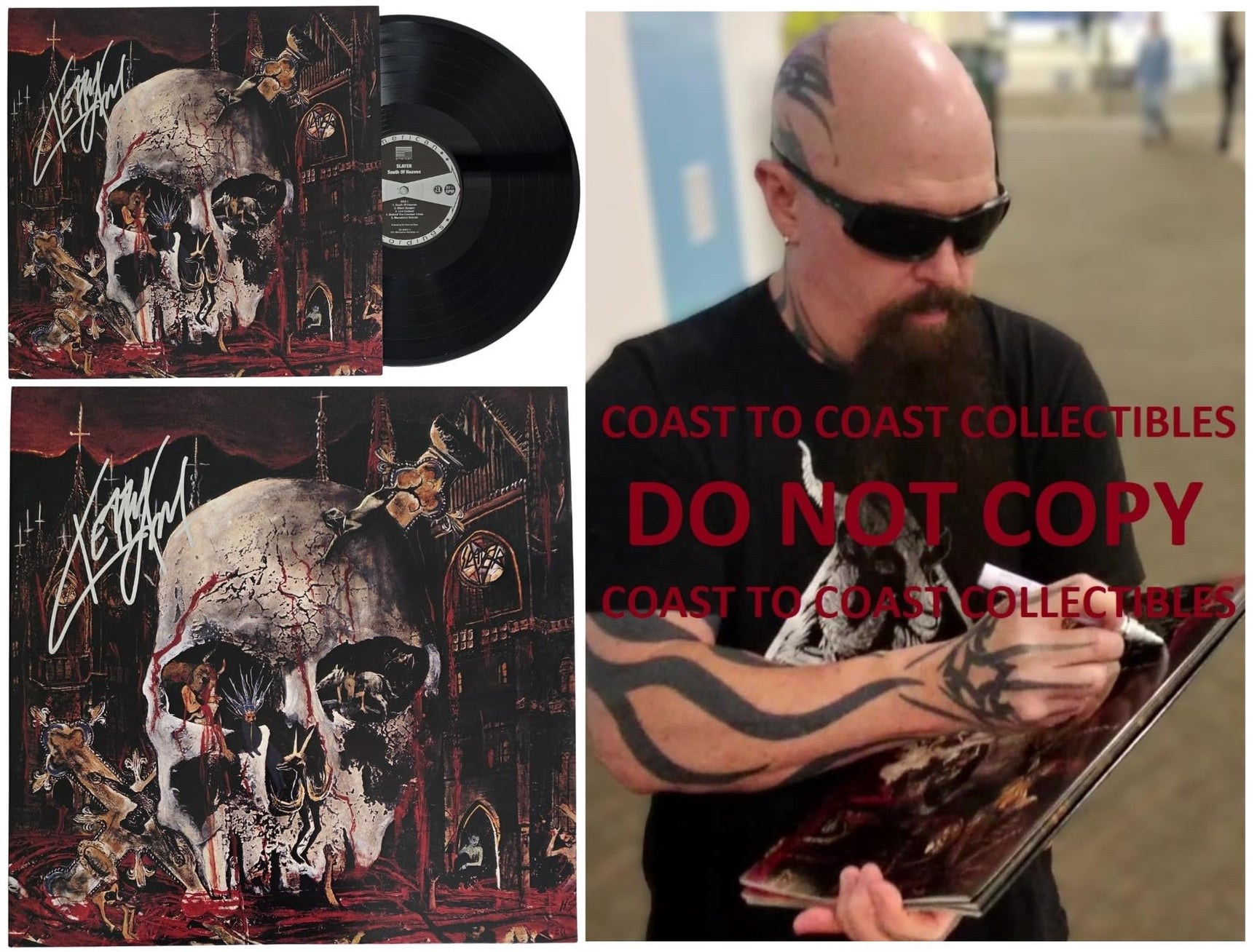 Kerry King Signed Slayer South of Heaven Album COA Proof Autographed Vinyl Record