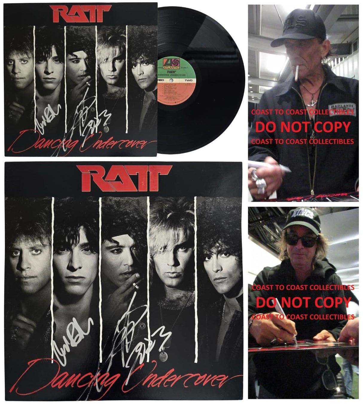 Stephen Pearcy Warren DeMartini Signed Ratt Dancing Undercover Album COA Proof Autographed