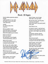 Rick Savage Signed Def Leppard Rock of Ages Lyrics Sheet COA Proof Autographed