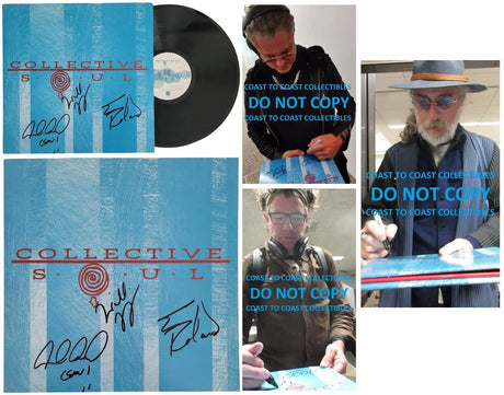 Collective Soul Band Signed Album COA Proof Autographed Vinyl Record Ed Roland Dean Roland Will Turpin