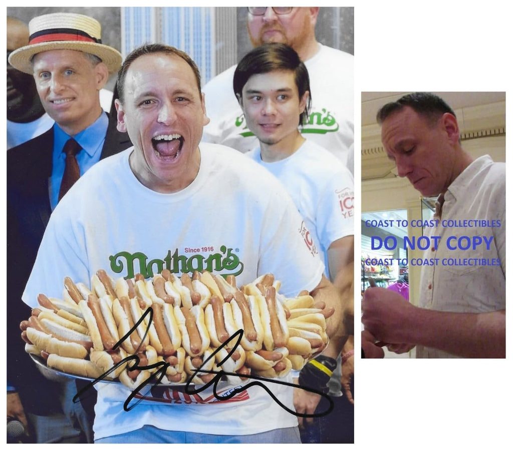 Joey Chestnut Signed 8x10 Photo Nathan Hot Dog World Champion Proof Autographed Star..