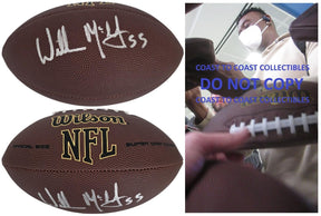 Willie McGinest signed football proof COA autographed New England Patriots USC Trojans