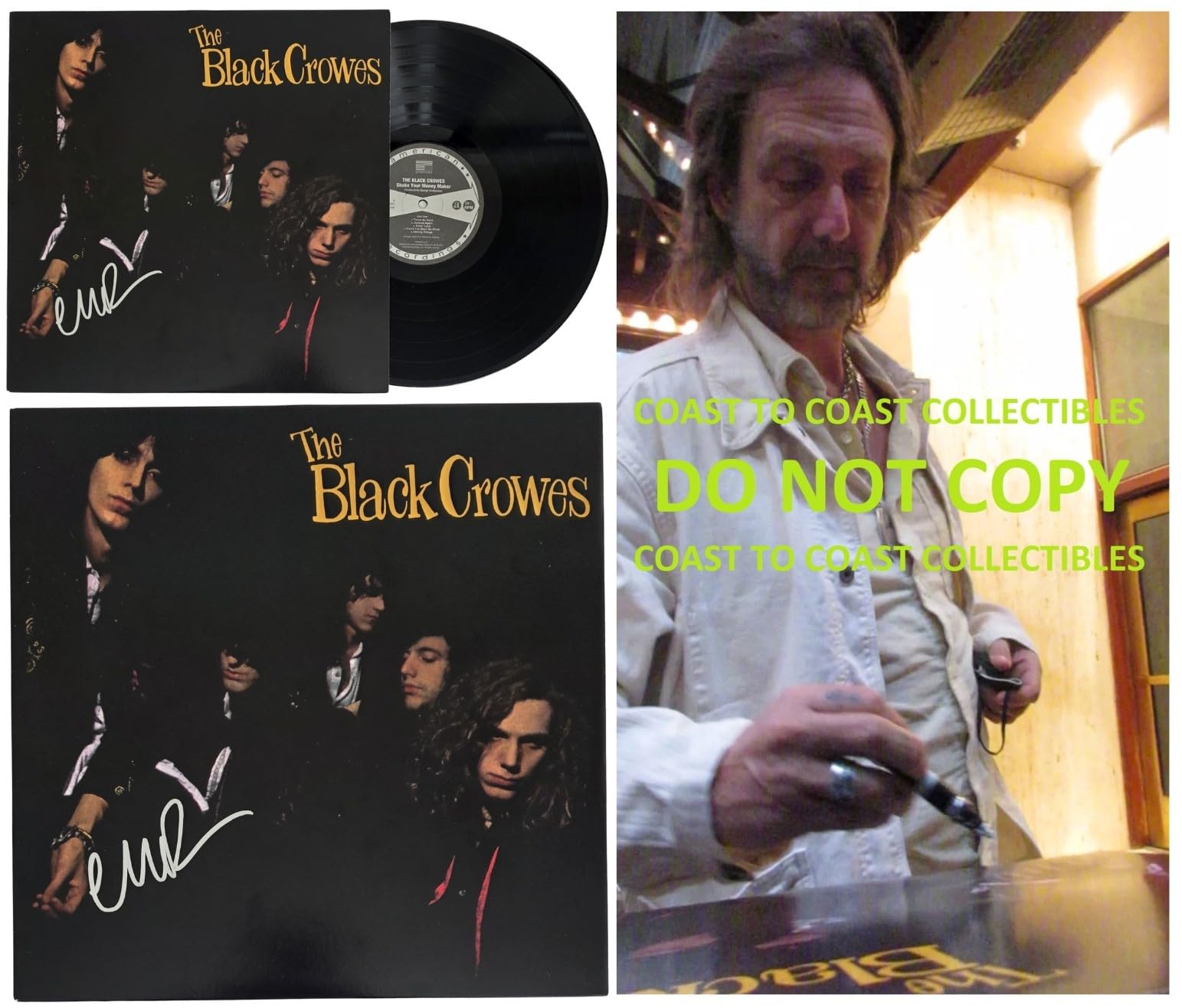 Chris Robinson Signed Black Crowes Shake your Money Maker Album Beckett COA Proof Autographed
