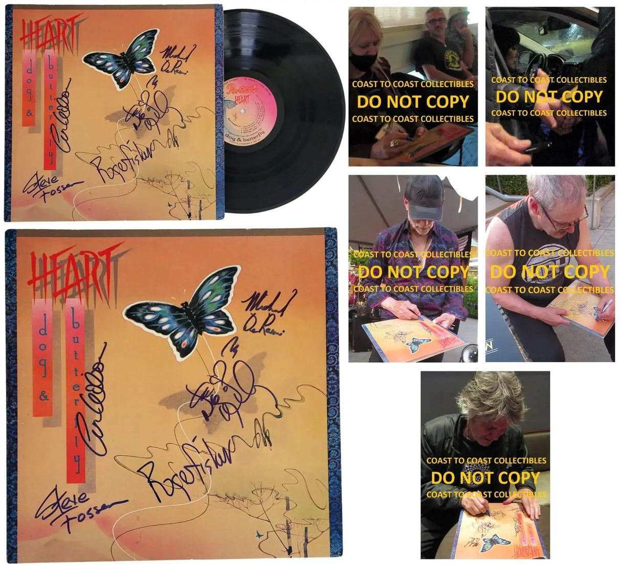 Nancy Wilson & Ann Wilson Signed Heart Dog & Butterfly Album Proof COA Autographed Vinyl Record STAR